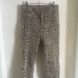 H&M | &Denim Leopard Print Skinny Jegging Pants